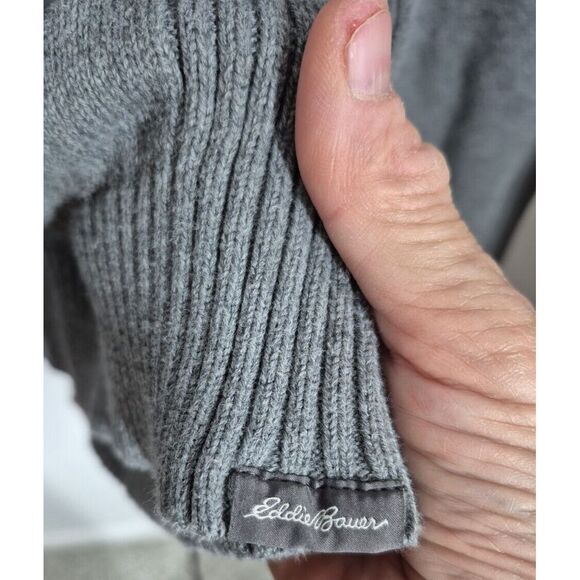 Eddie Bauer Sweater Mens XLGray Cotton Crew‎ Neck Long Sleeve Pullover - Picture 6 of 6